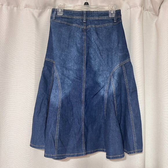 Vintage Y2K Denim Skirt Cute Western Style skirt with a tulip hem sz 5/6 - Picture 6 of 9